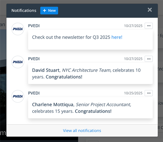 Smart Notifications panel