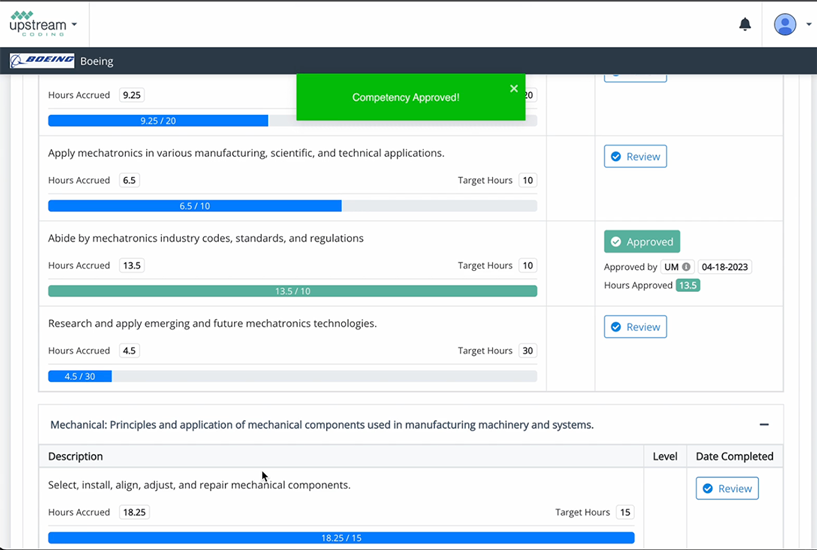 VELA — Approve Competency