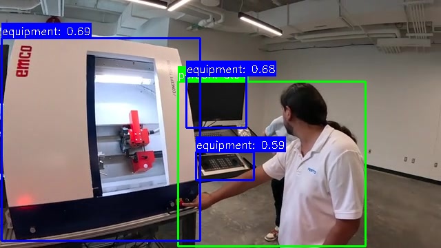 Video machine learning processing for equipment training